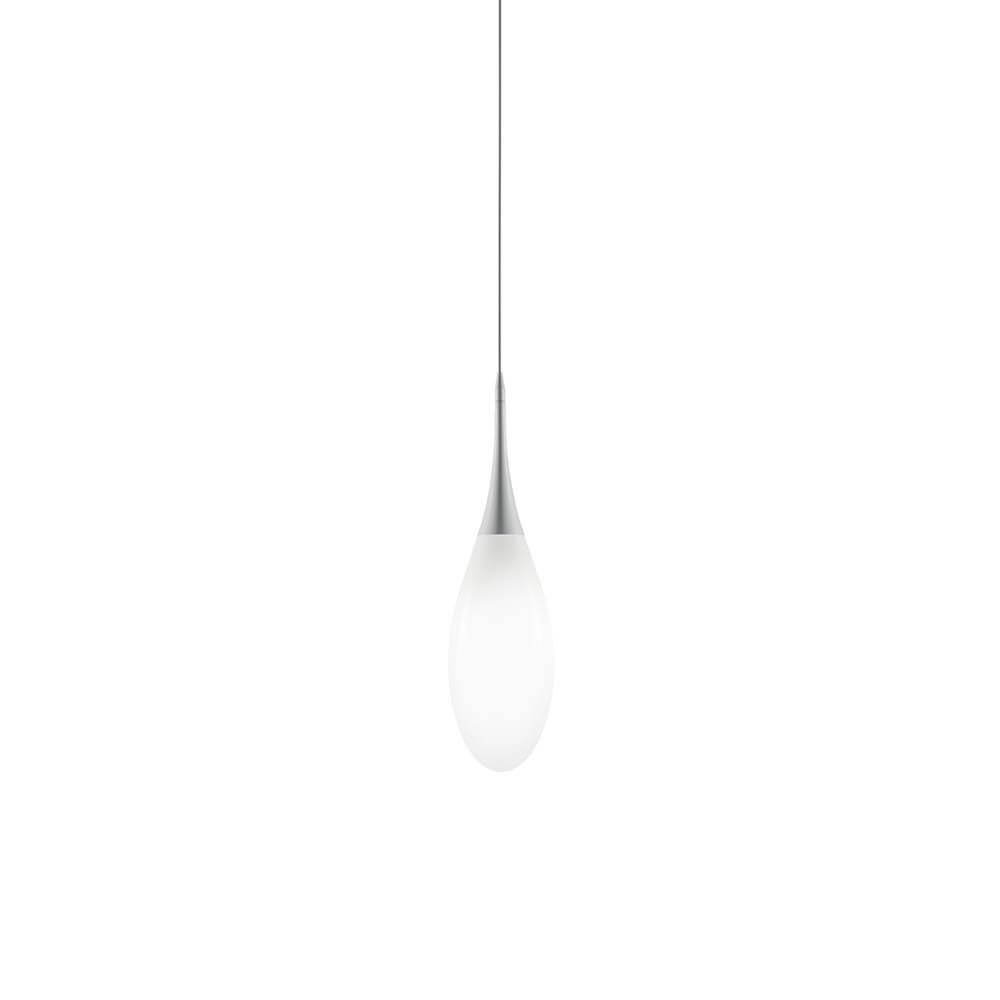 Kundalini Pendelleuchte Spillo 67cm Weiß - elegante, tropfenförmige Designlampe mit Polyethylen-diffusor.