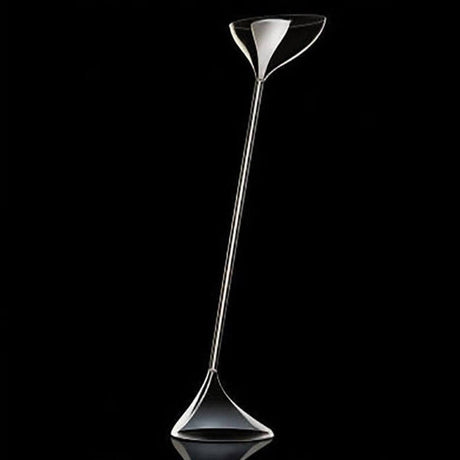 Kundalini Plexiglas Stehleuchte Floob 185cm mit organischer, asymmetrischer Formgebung und Aluminium-Reflektor.