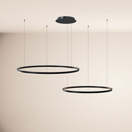s.luce Lampada a sospensione ad anello LED a 2 luci eccentriche