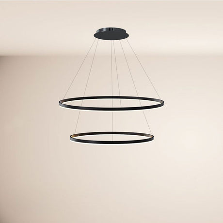 s.luce Lampada a sospensione ad anello LED a 2 luci centrica
