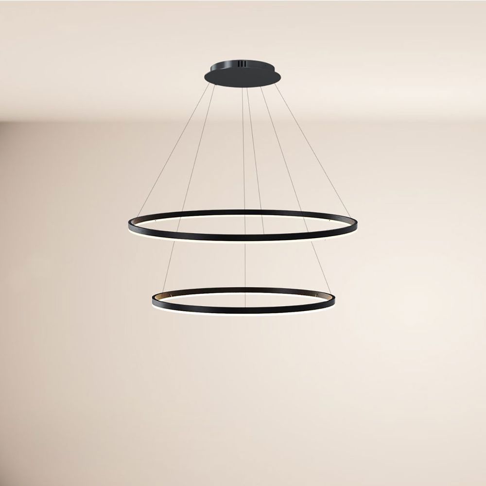 s.luce LED Ring Hängeleuchte 2-flammig Zentrisch in elegantem Design, ideal für moderne Innenräume.