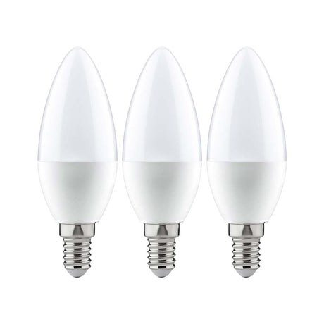 LED 3er-Pack Kerze 5,5W E14 2700K, warmweiße LED-Kerzenlampen im 3er-Set für Lüstern und Leuchten