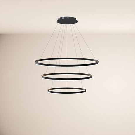 s.luce Lampada a sospensione ad anello LED a 3 luci centrica