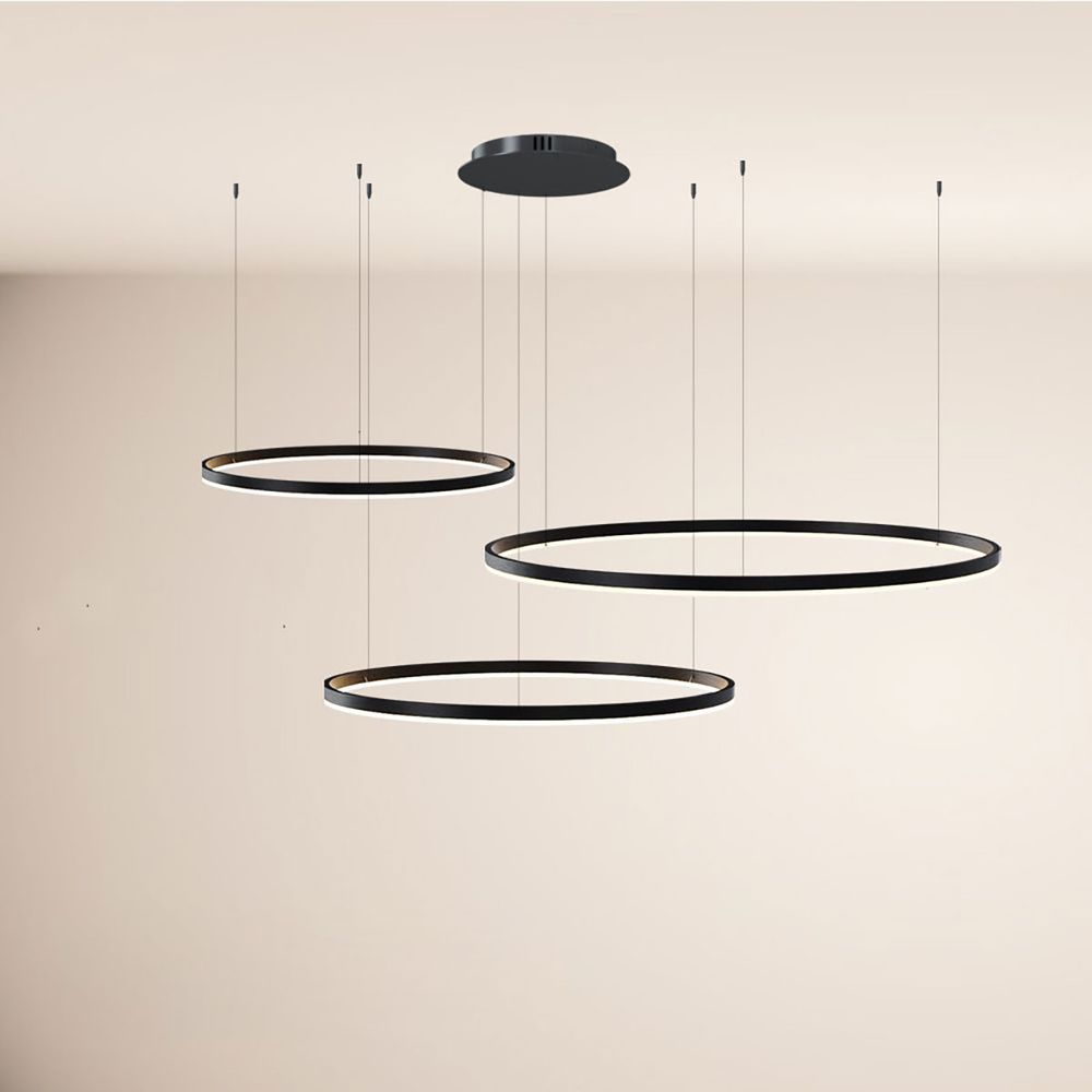 s.luce Lámpara colgante LED de anillo excéntrico de 3 luces