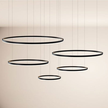 s.luce Lampada a sospensione ad anello LED a 5 luci eccentriche
