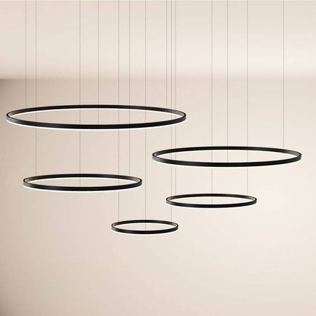 s.luce LED ring pendant light 5-light eccentric