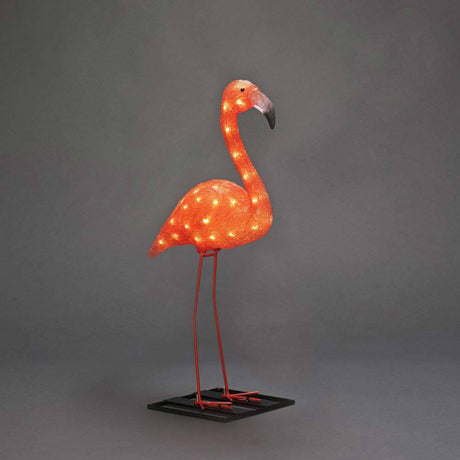 LED Acryl Flamingo klein 48 bernsteinfarbene Dioden IP44