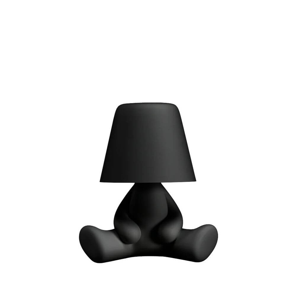Kreative LED Akku-Tischleuchte Sweet Brothers Joe in Schwarz mit modernem Design und Soft-Touch-Oberfläche.