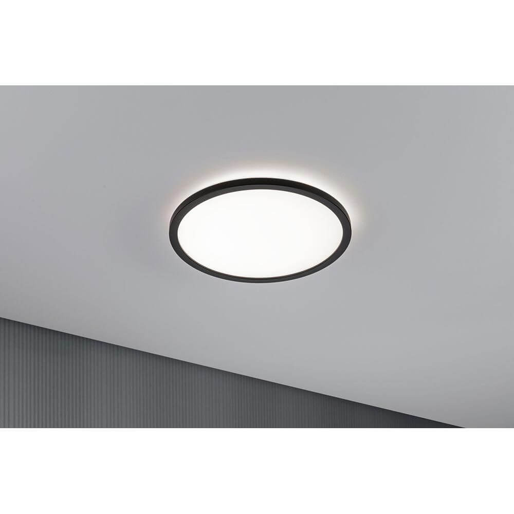 LED Atria Shine Panel Rund Schwarz für eine gleichmäßige Raumausleuchtung und moderne Akzente.