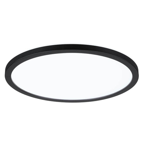 LED Panneau rond Atria Shine noir avec une puissance de 16 W pour les espaces de vie et les chambres, idéal pour un éclairage homogène de la pièce.