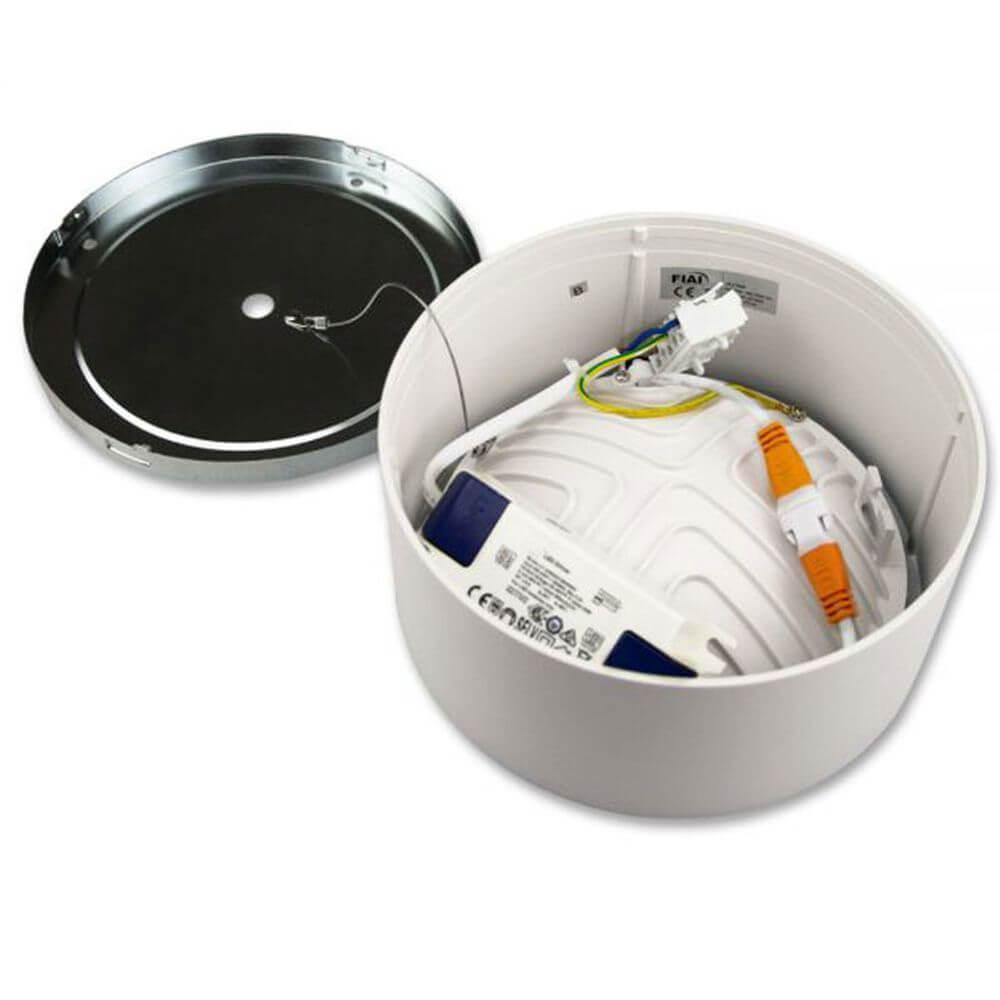 LED Aufbauleuchte Ø17,3cm in weiß, ideal für Deckenbeleuchtung im Büro und Haushalt.