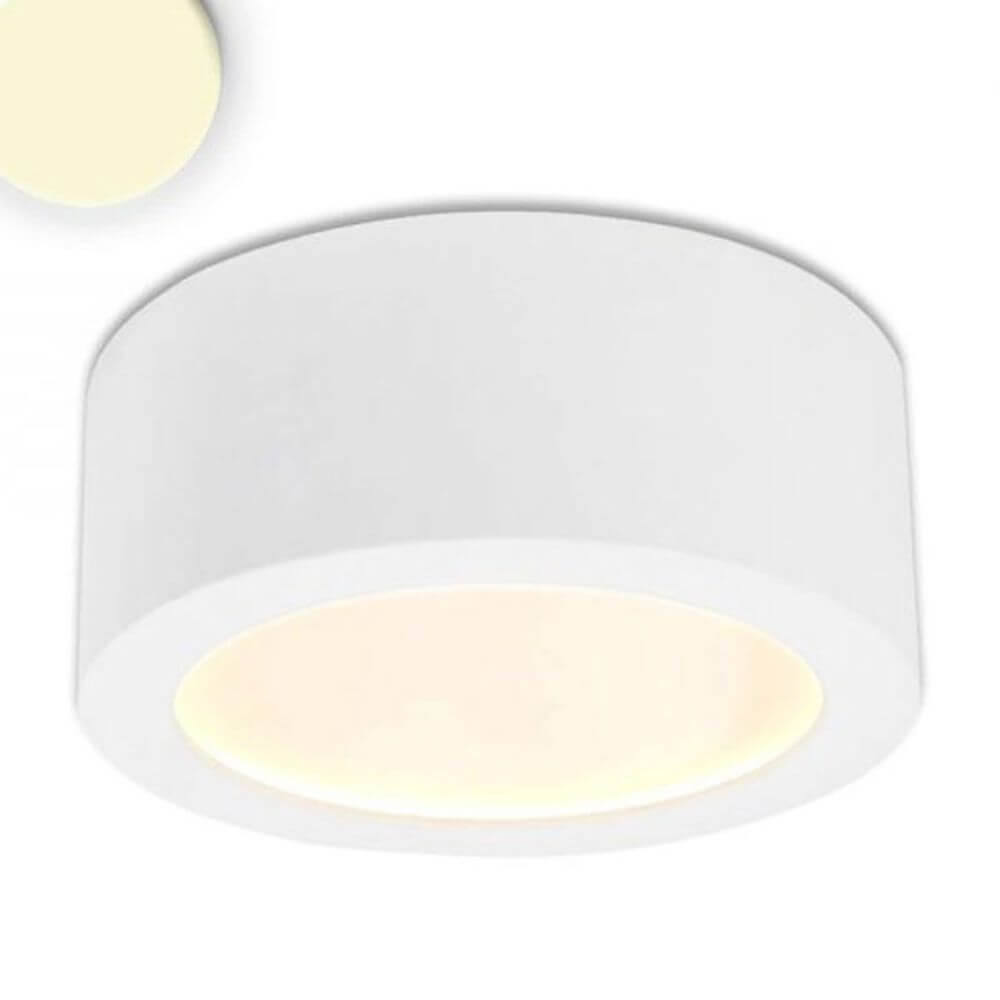 LED Aufbauleuchte Ø17,3 cm in Weiß mit warmweißem, indirektem Licht für Deckenbeleuchtung im Büro oder Zuhause.