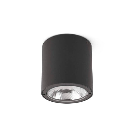 LED Spot de plafond extérieur 8W 3000K IP54 gris foncé dans une forme élégante pour l’extérieur.