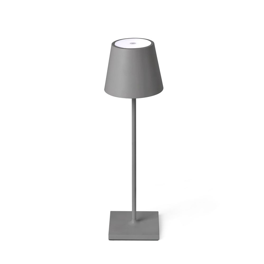 LED Außen-Tischleuchte mit Akku TOC IP54 Grau auf einem weißen Hintergrund.