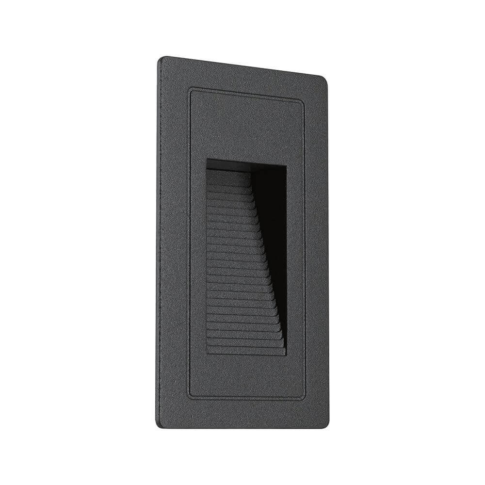 LED Außen-Wandeinbauleuchte High Schwarz IP65 für Wandinstallation im Außenbereich, wasserdicht und rostfrei.