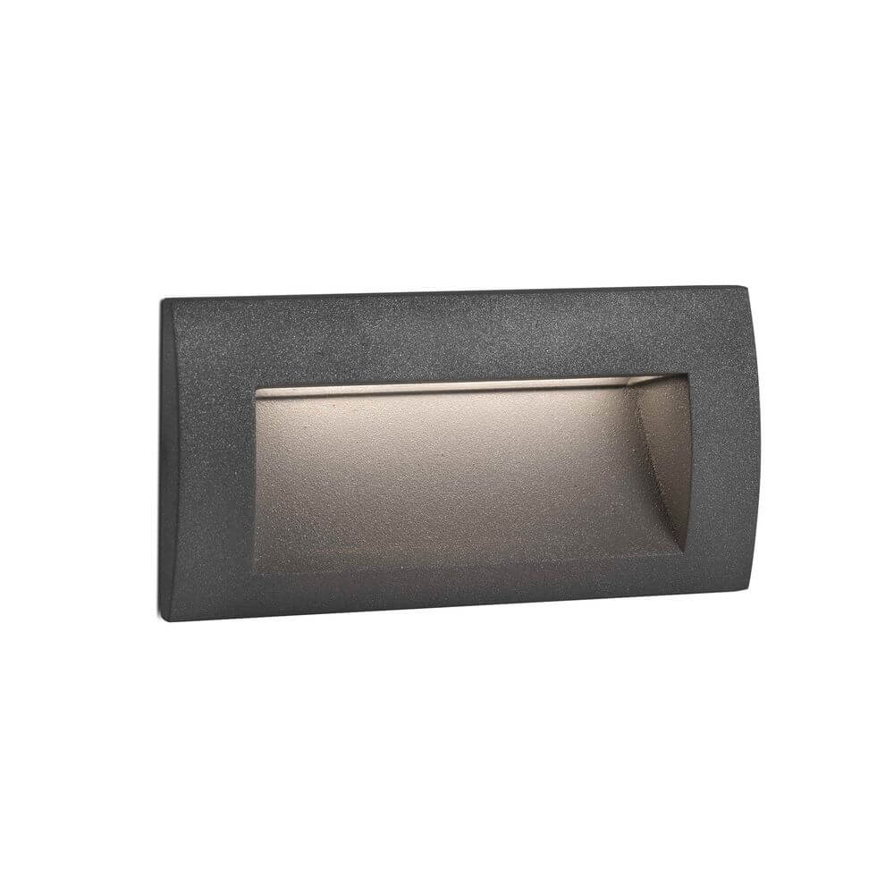 LED Außen-Wandeinbauleuchte SEDNA-2 IP65 Dunkelgrau in modernem Design für Außenbereiche.
