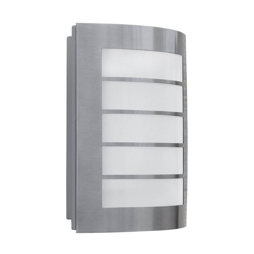 LED Außen-Wandleuchte Slim IP44 Edelstahl in elegantem Edelstahl-Design für den Außenbereich.