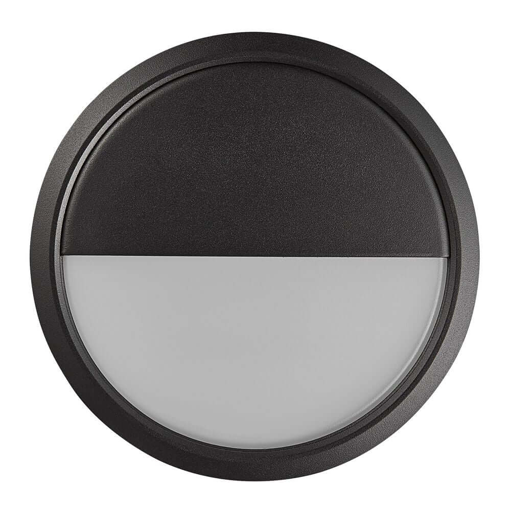 LED Wand- & Deckenlampe Ava Smart IP54 in runder Form, schwarz mit weißem Diffusor.