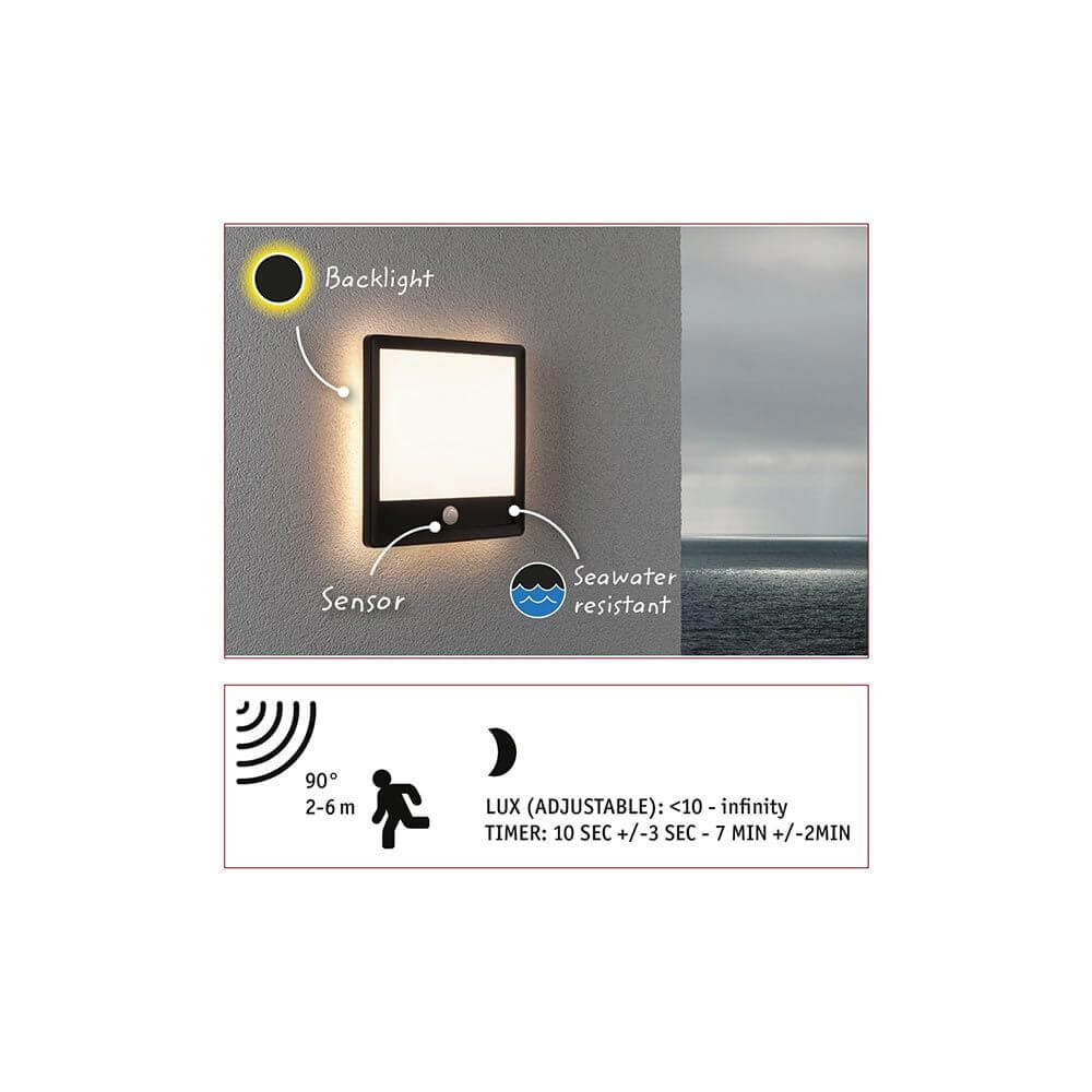 LED Außenpanel Lamina mit Bewegungsmelder, Rücklicht und Meerwasserbeständigkeit, perfekt für Außenbereiche.