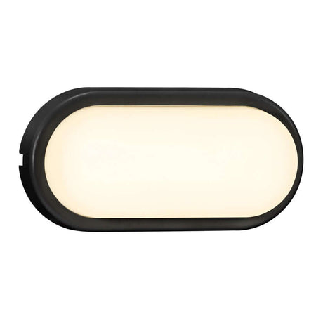 LED Outdoor wall light Cuba Outdoor Energy Oval IP54 - sleek, minimalist design in black.