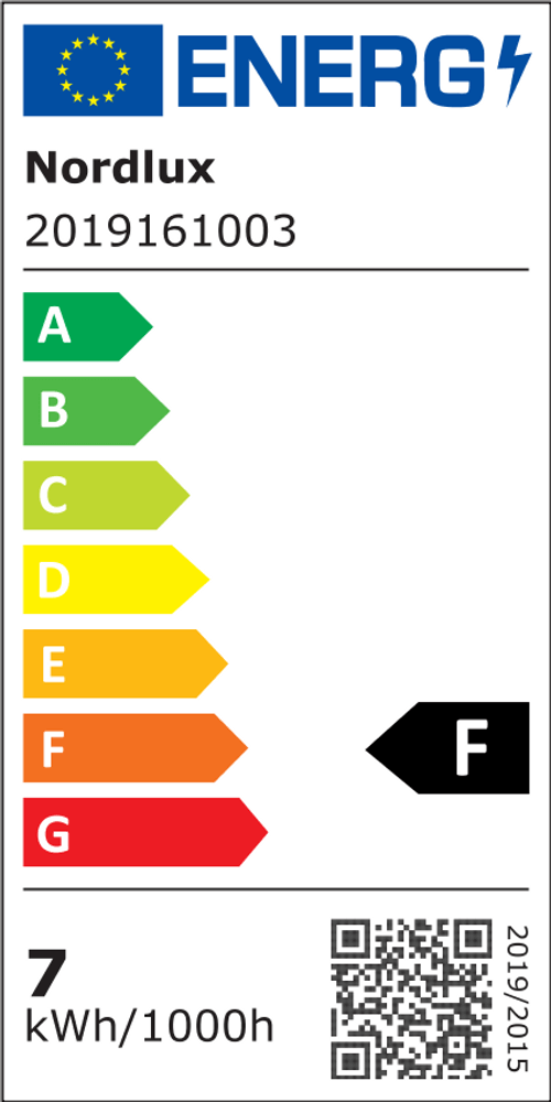 Energielabel für LED Außenwandlampe Cuba Outdoor Energy Round IP54 mit Energieeffizienzklasse F