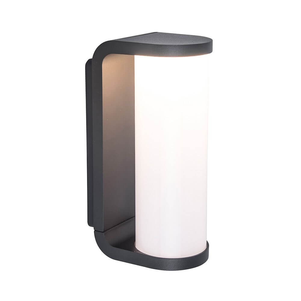 LED Außenwandleuchte Adalyn IP44 Anthrazit mit zylindrischem Diffusor für gleichmäßige Lichtverteilung.