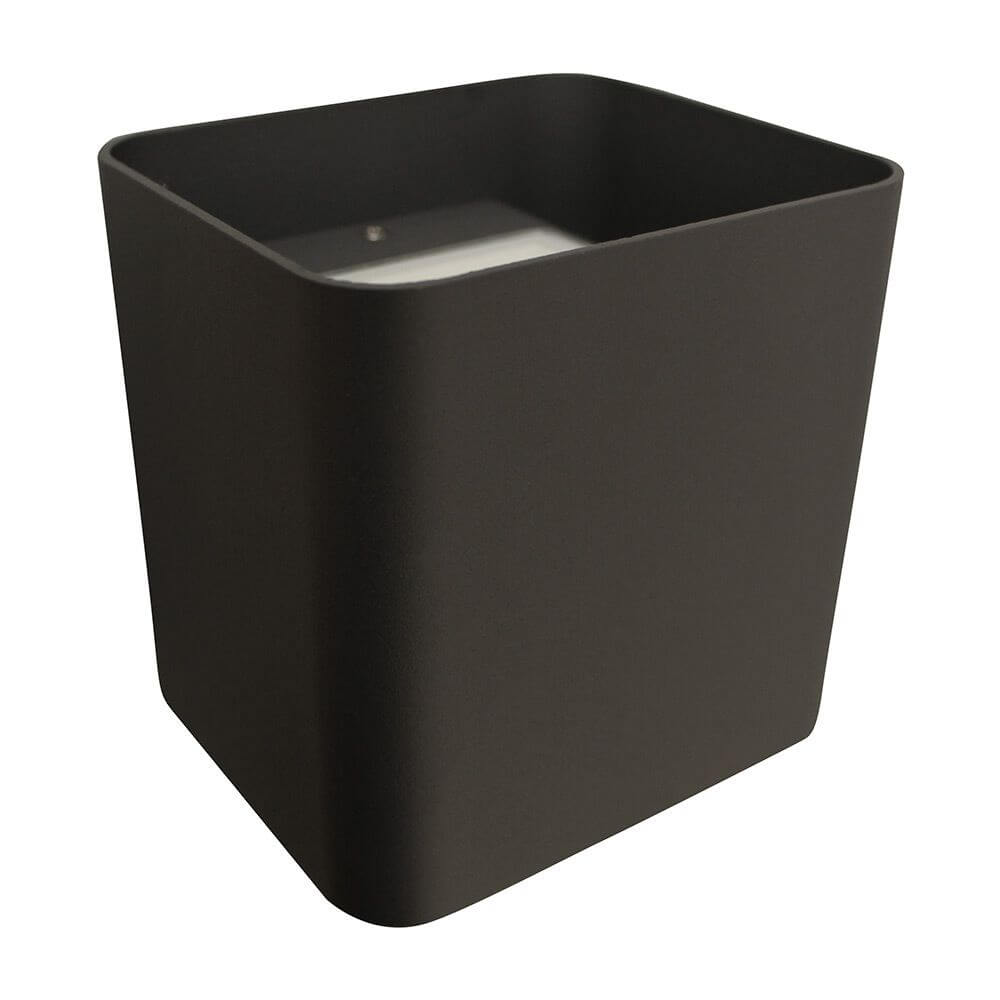 LED Außenwandleuchte Dodd IP54 Anthrazit in schlankem, quadratischem Design in Schwarz.