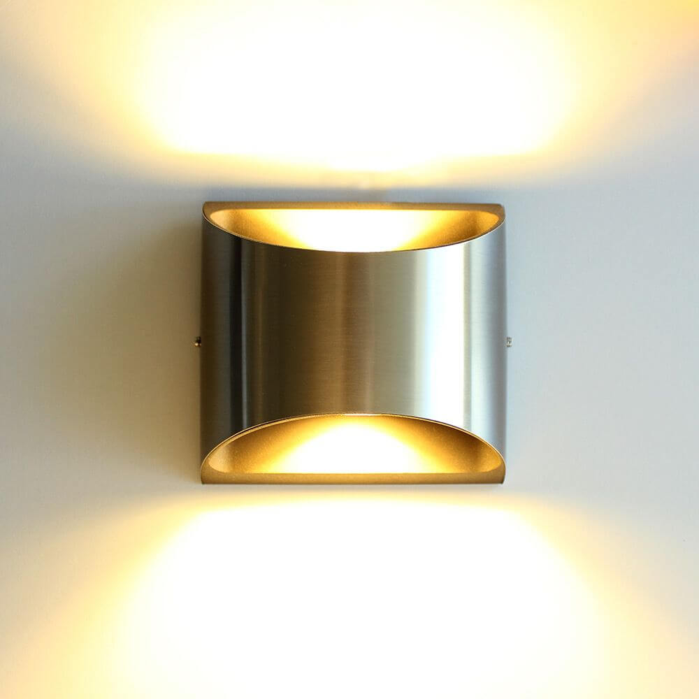 LED Außenwandleuchte Dodd IP54 Edelstahl - moderne Wandbeleuchtung mit warmweißem Licht