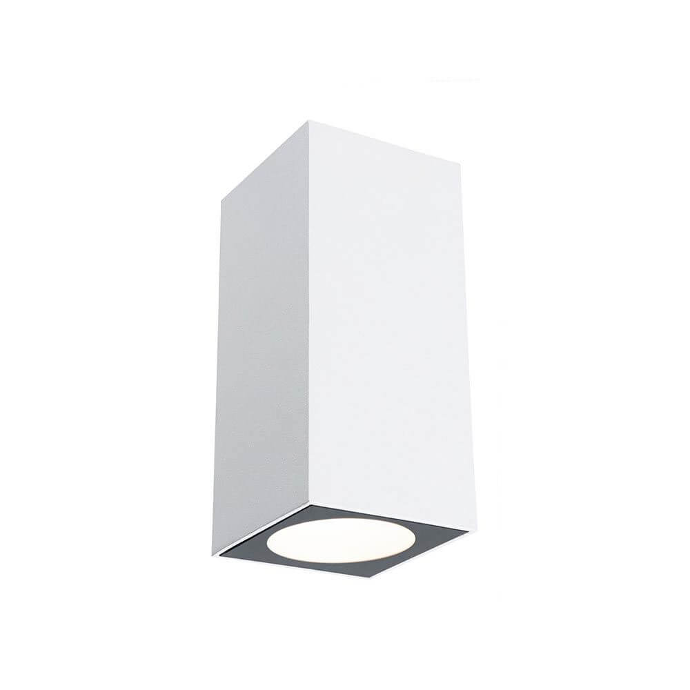 LED Außen Wandleuchte Flame Metall Weiß - elegante Wandaufbauleuchte mit indirekter Beleuchtung in Weiß, robust und langlebig.