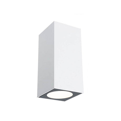 LED Außen Wandleuchte Flame Metall Weiß - elegante Wandaufbauleuchte mit indirekter Beleuchtung in Weiß, robust und langlebig.