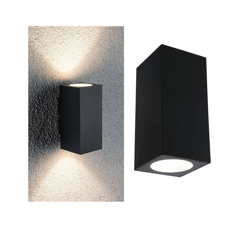 LED utendørs vegglampe Flame antrasitt metall, moderne utenpåliggende vegglampe med attraktive lyseffekter for husvegger.