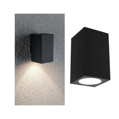 LED utendørs vegglampe Flame antrasitt montert på vegg, med indirekte lys, robust og vedlikeholdsfri.