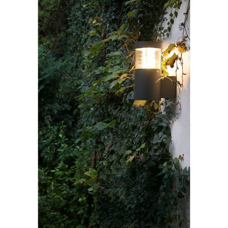 LED Außenwandleuchte GIZA 12W 3000K IP54 Dunkelgrau an einer begrünten Wand