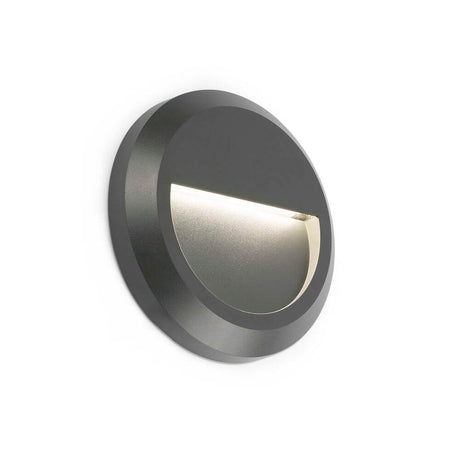 LED Surface-mounted light GRANT-R 3000K IP65 dark grey seawater-resistant for garden and terrace lighting