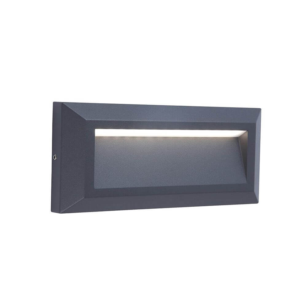 LED Außenwandleuchte Helena IP44 Anthrazit in modernem Design mit neutralweißem Licht nach unten.