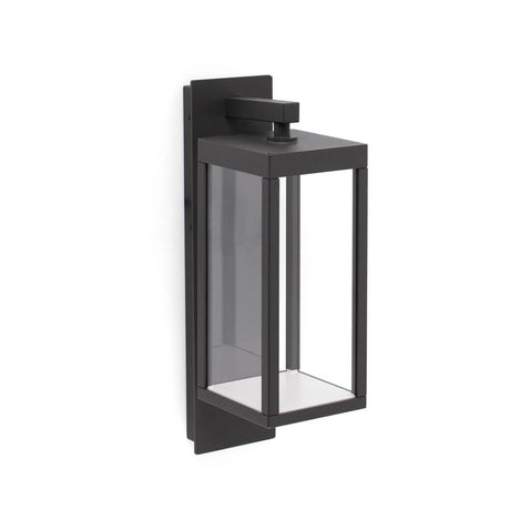 LED Außenwandleuchte KERALA IP54 Dunkelgrau in modernem Design mit klaren Glasdetails.