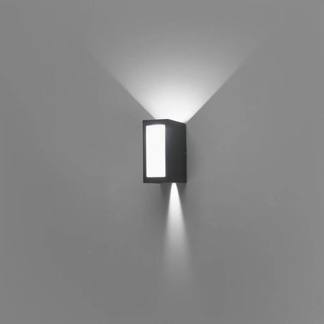LED Udendørs væglampe LOG 3000K IP54 Mørkegrå vægmonteret, moderne design, varm hvid belysning.