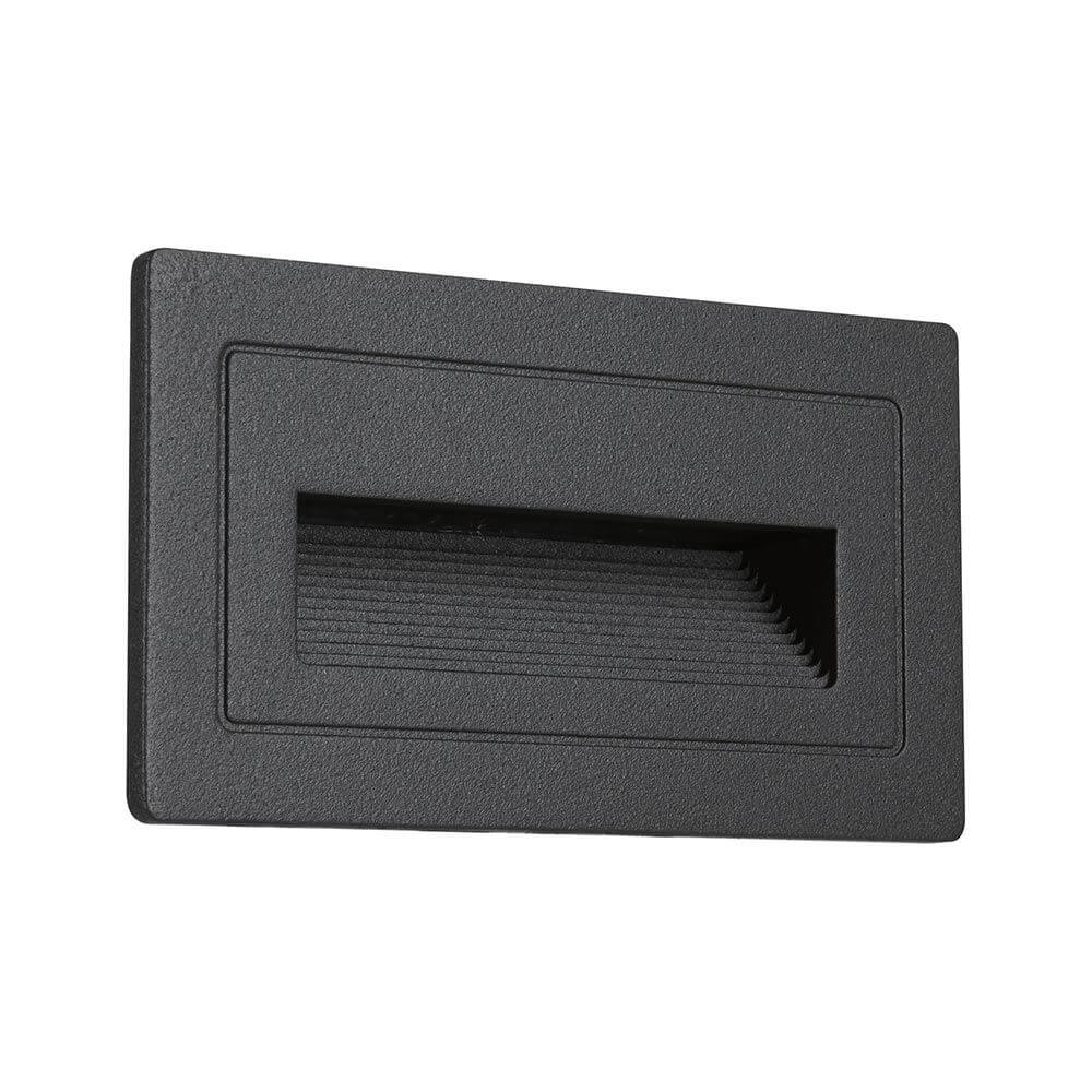 LED Außen Wandeinbauleuchte Long Schwarz IP65 - elegante, wetterfeste Wandeinbauleuchte in Schwarz.