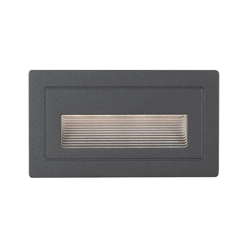 LED Außen Wandeinbauleuchte Long Schwarz IP65 - elegante, wasserdichte Wandeinbauleuchte aus Aluminium.