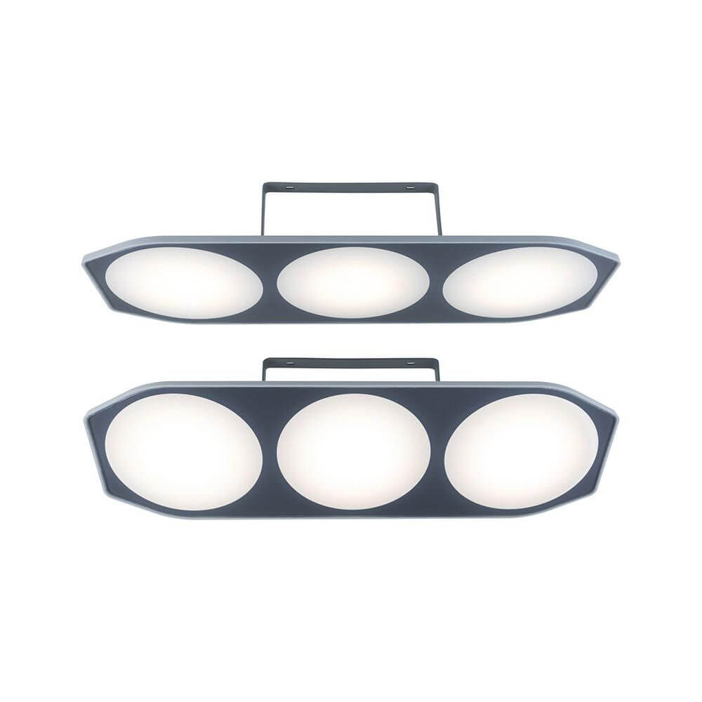Park + Light LED Außen-Deckenleuchte Carport Anthrazit IP44 mit vier runden Lampenschirmen, ideal für Außenbereiche.