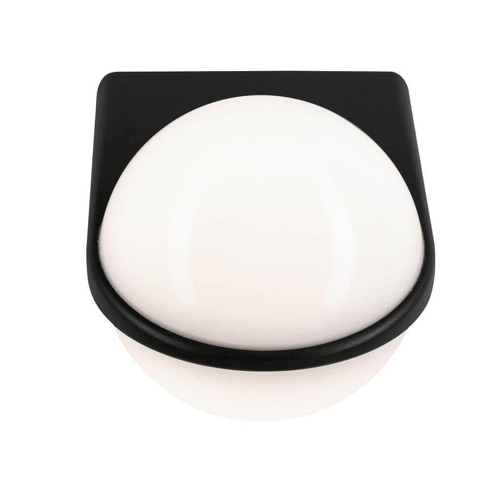 LED Außenwandleuchte Sphere Anthrazit IP44 in modernem Design mit satiniertem Kunststoff und blendfreier Ausleuchtung.