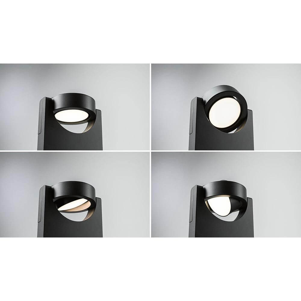 Detaillierte Ansicht der LED Außenwandlampe Swivea Anthrazit mit schwenkbarem Kopf für individuelle Lichtverrichtung.