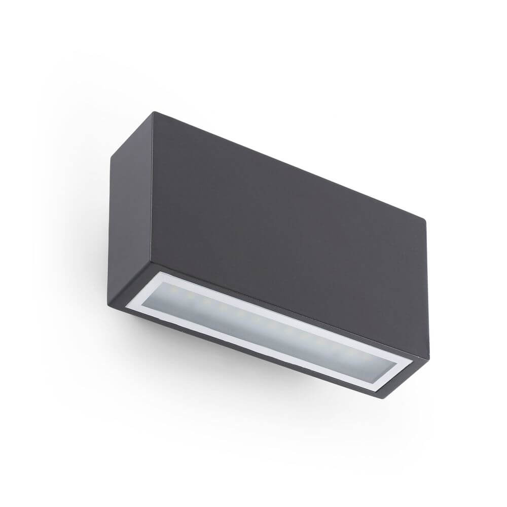 LED Außenwandleuchte TANE 6W 3000K IP44 Dunkelgrau in elegantem Design für den Außenbereich.