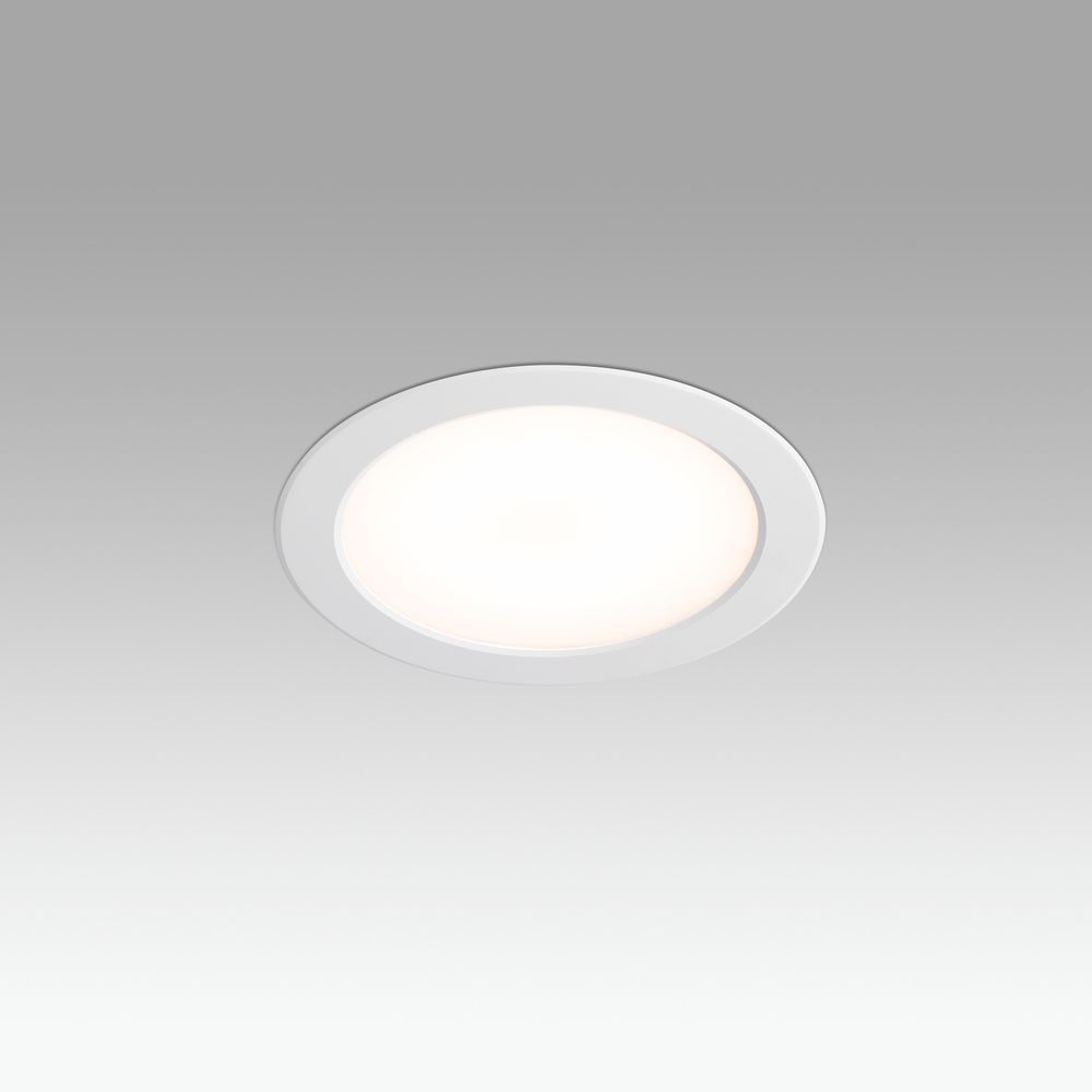 LED Bad-Einbauleuchte Ted 15W 3000K IP44 Weiß in weißem Design mit angenehmem Licht.