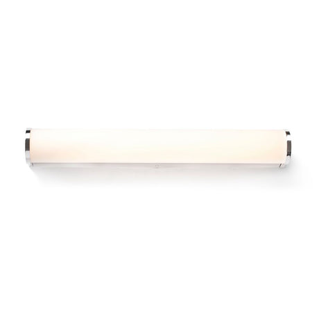 LED Bad-Wandleuchte Danubio 18W 2700K IP44 Chrom mit modernem Design in Chromoptik und warmem Licht.