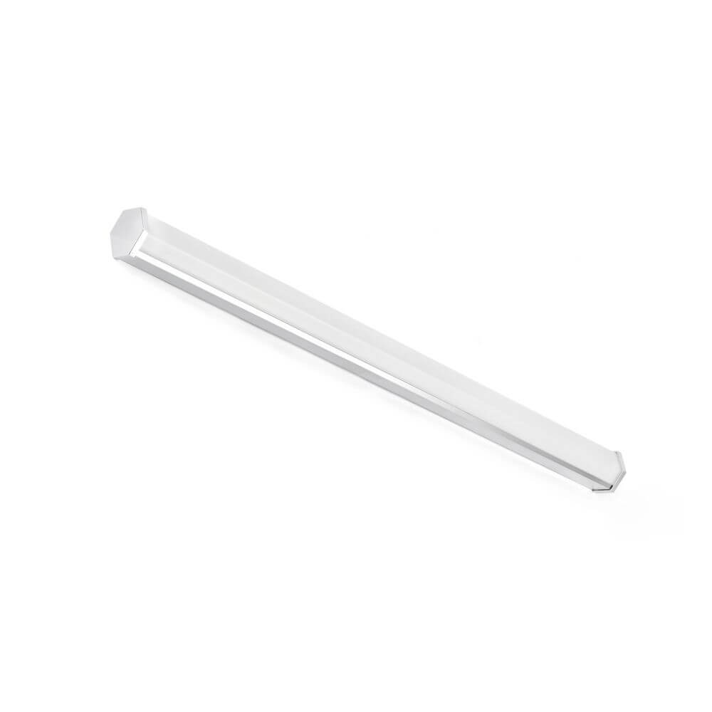 LED Bad-Wandleuchte Edge 12W 4000K IP44 Chrom in modernem Design, ideal für Badezimmerbeleuchtung.