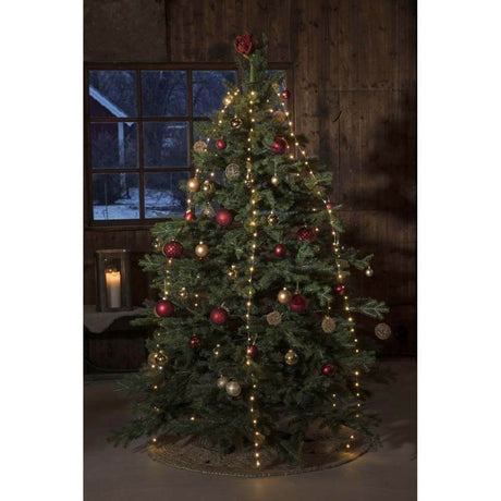 LED Baummantel mit Ring Ø 11 LED Tropfen 5 Stränge mit 36 Dioden 180 bernsteinfarbene Dioden am Weihnachtsbaum.