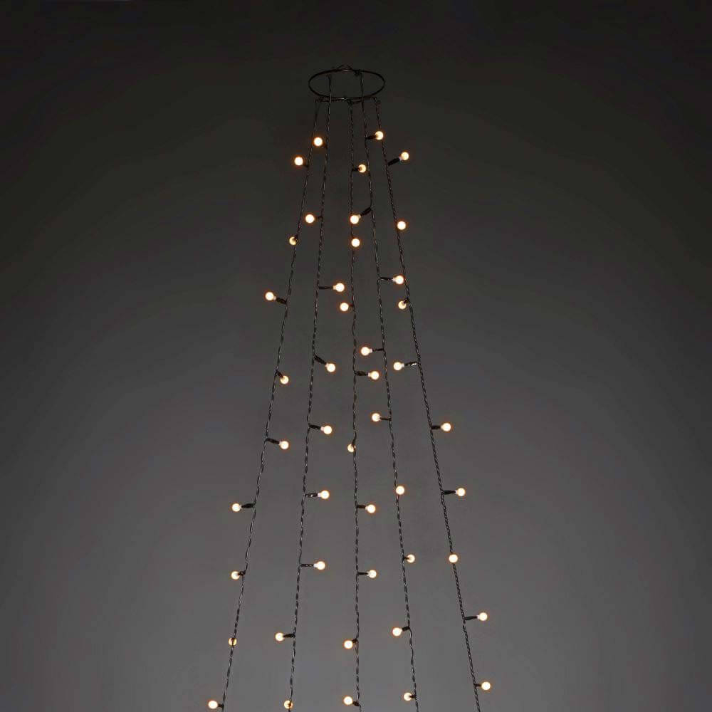 LED Baummantel mit Ring Ø 11 mit Globes 5 Stränge mit 30 Dioden 150 bernsteinfarbene Dioden, festliche Lichtdekoration