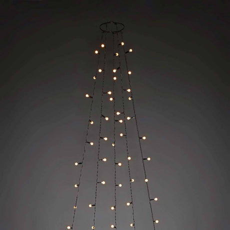 LED Baummantel mit Ring Ø 11 mit Globes 5 Stränge mit 30 Dioden 150 bernsteinfarbene Dioden, festliche Lichtdekoration