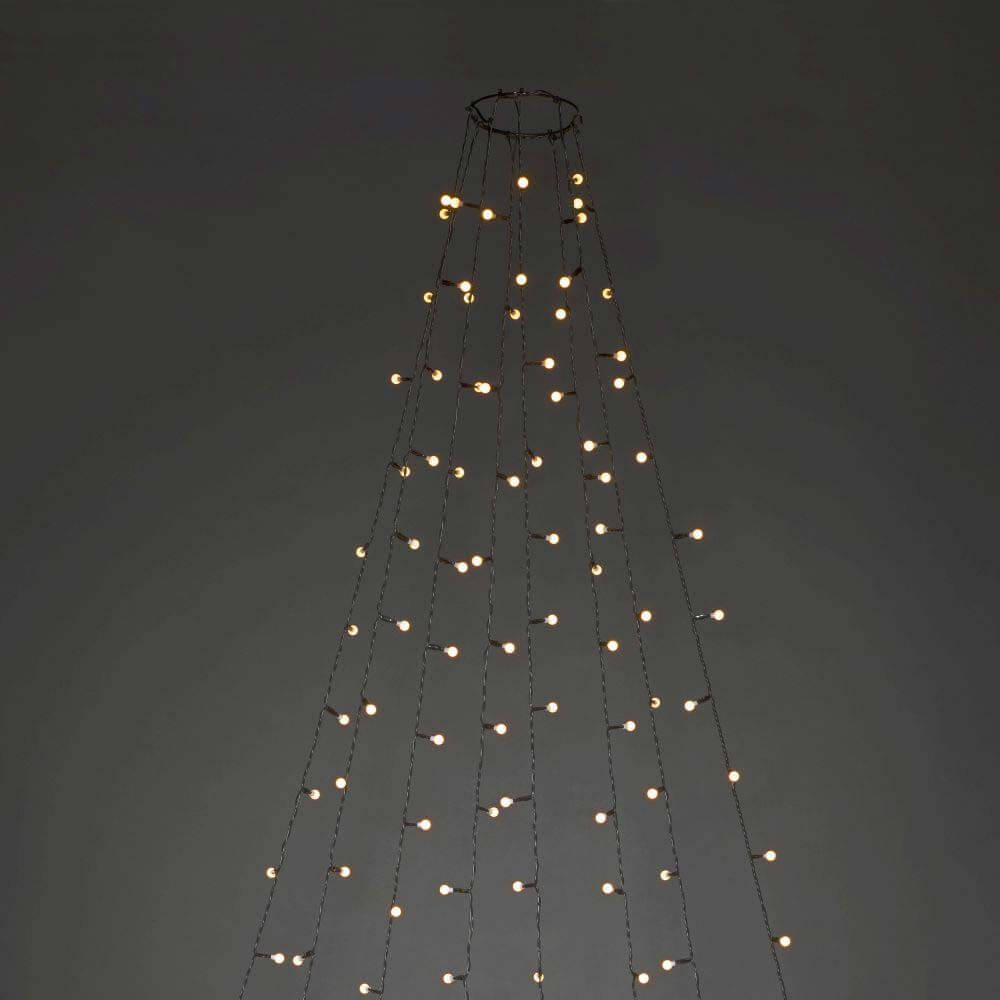 LED Baummantel mit Ring Ø 15 mit Globes 8 Stränge mit 50 Dioden 400 bernsteinfarbene Dioden IP44 am Weihnachtsbaum